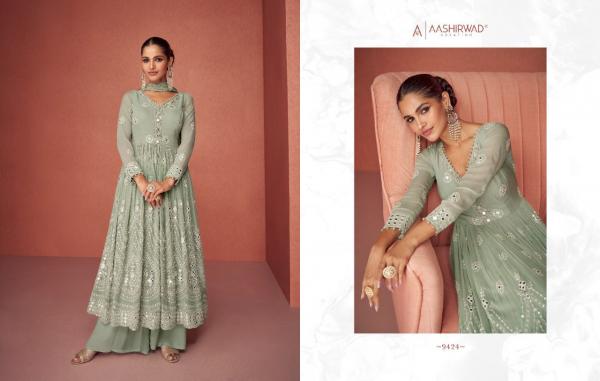 Aashirwad Gulkand Aroma Georgette Embroidery Designer Salwar Suits